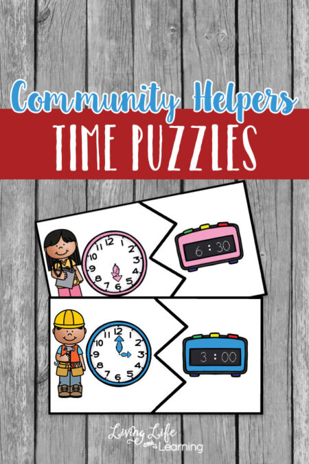Community Helpers Time Puzzles