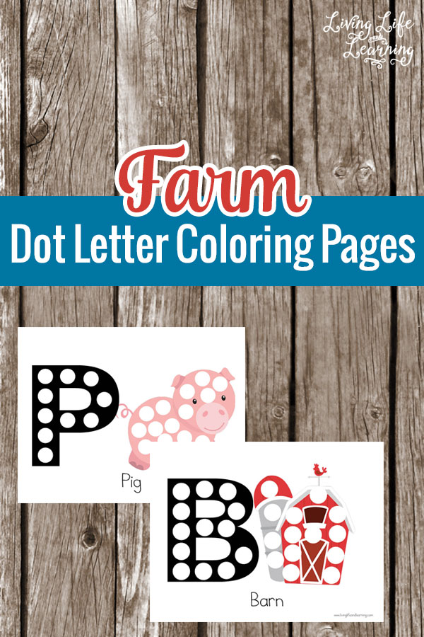 Farm Dot Letter Coloring Pages