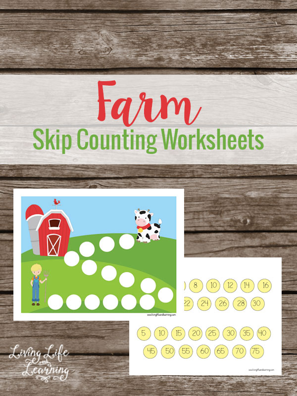 Farm Skip Counting Math Worksheets