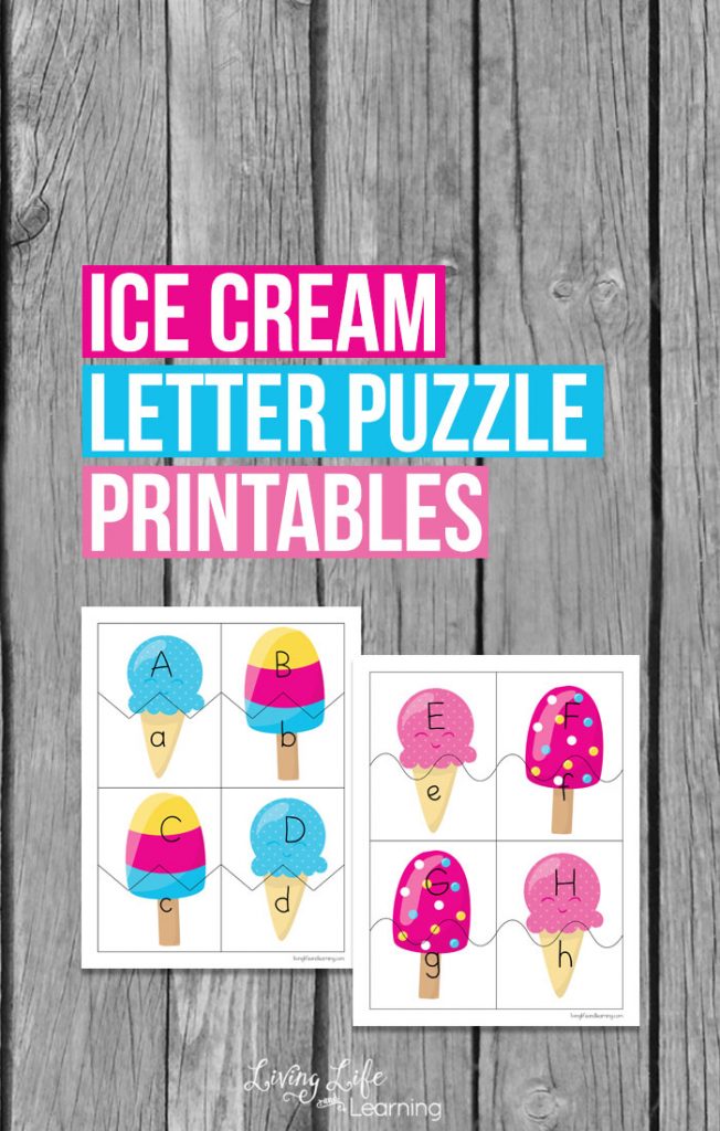 Ice Cream Letter Puzzle Printables