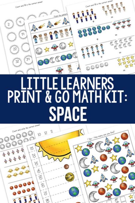 Little Learners Print and Go Math Kit: Space