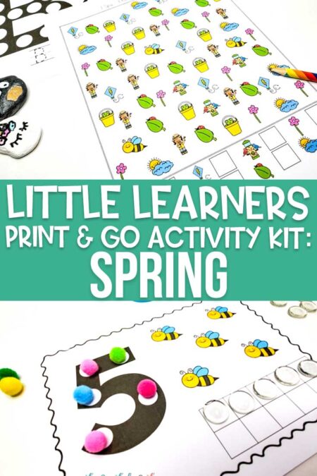 Little Learners print and go activity kit spring