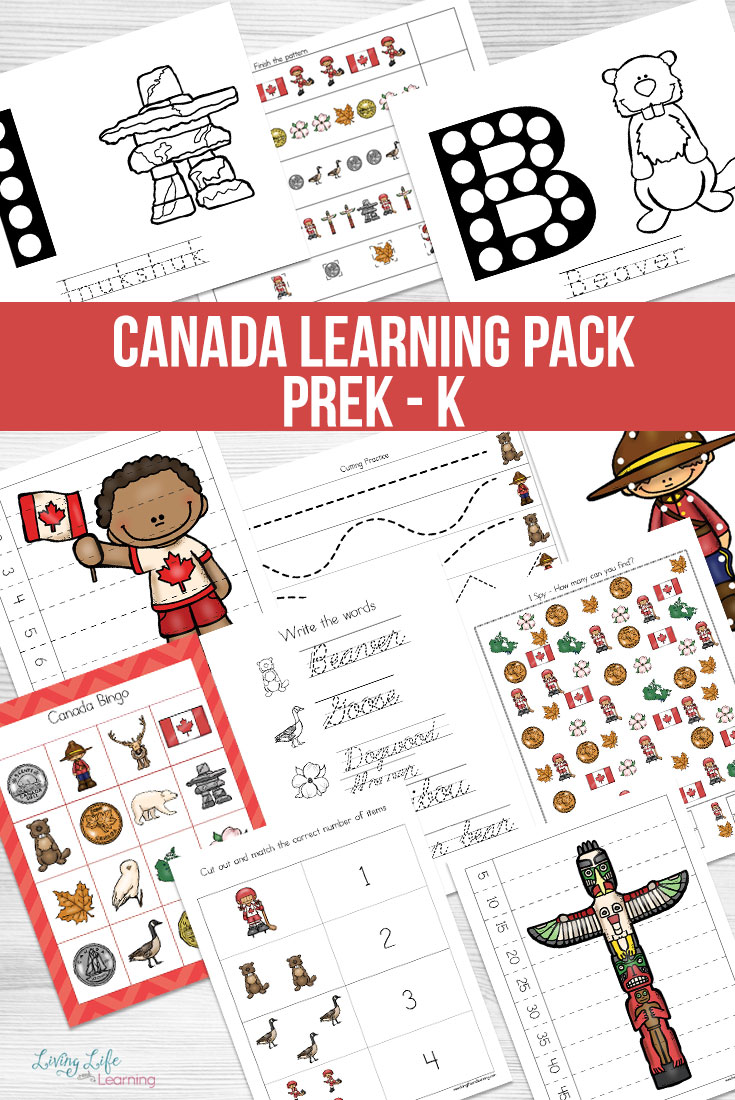 Use the Canada Learning Pack to teach your preschooler and kindergarten student about Canada in a fun and engaging way from math to writing.