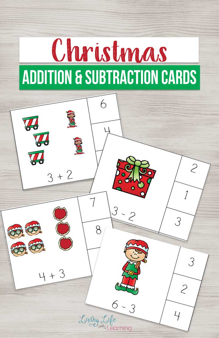 Make learning math fun with these cute Christmas addition and subtraction cards for easy math practice with tons of fun at the same time.