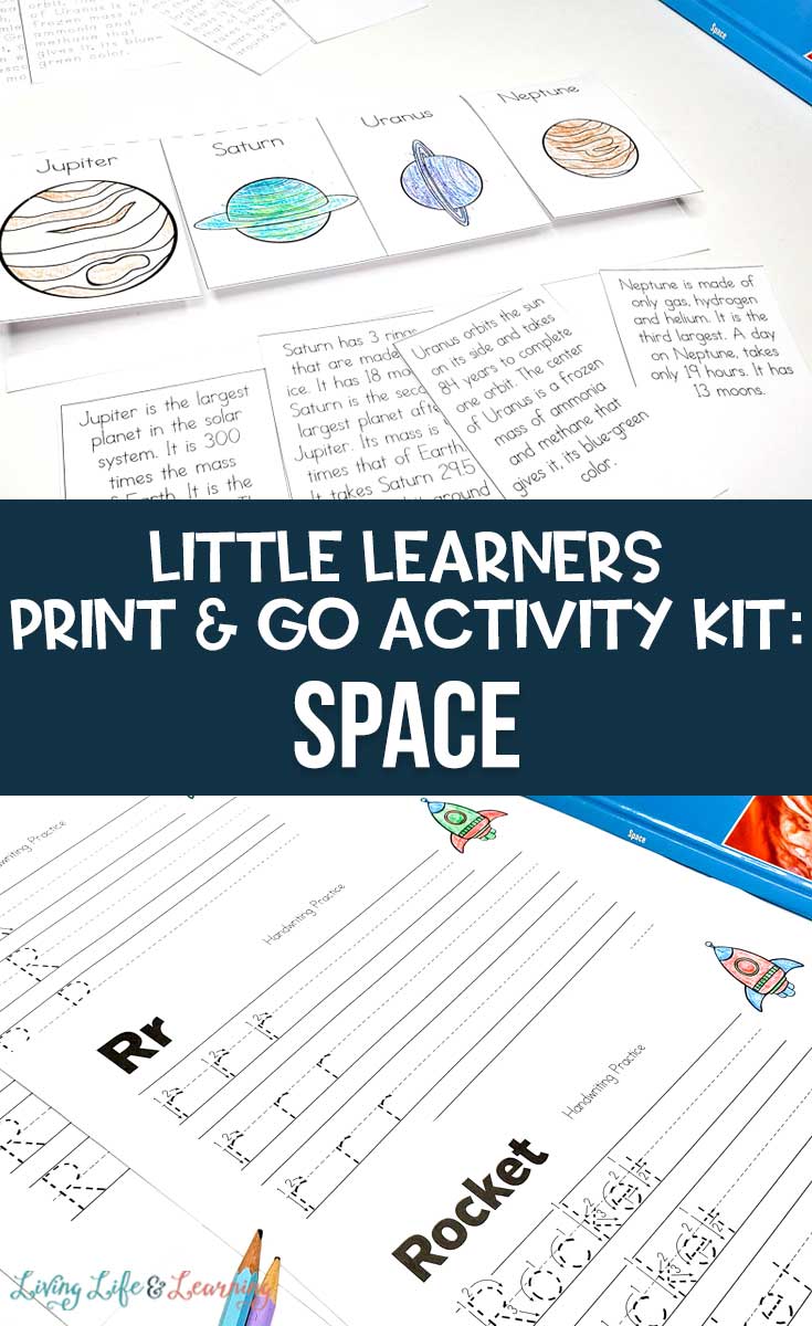 Little Learners print and go activity kit space