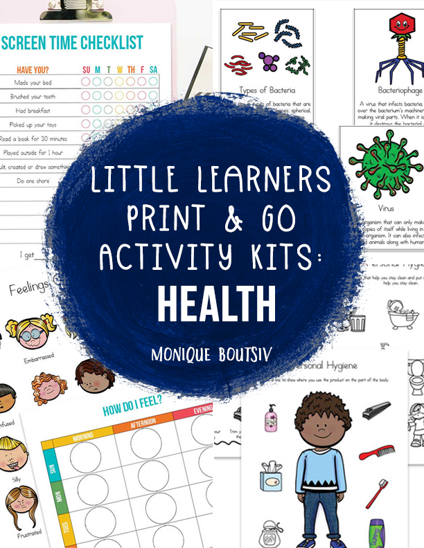 Little Learners Print & Go Activity Kits: Health