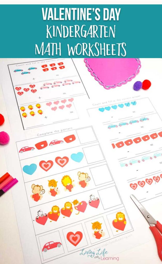 Valentine’s Day Kindergarten Math Worksheets