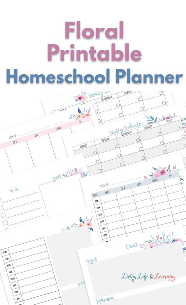 Floral Free Printable Homeschool Planner