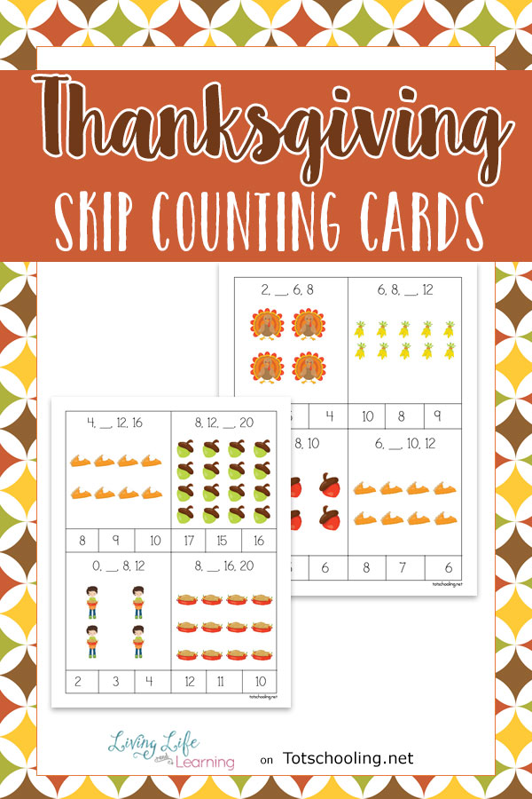 Thanksgiving Skip Counting Cards