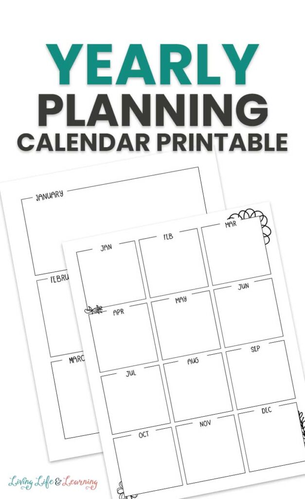 Yearly Planning Calendar Printable