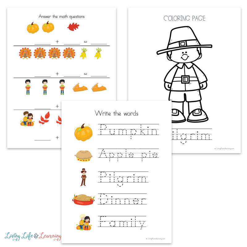Little Learners Print & Go Activity Kit: Thanksgiving