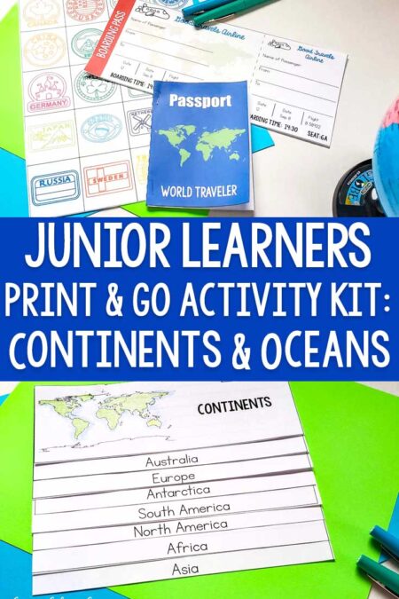 Junior Learners Print and Go Activity Kit: Continents and Oceans