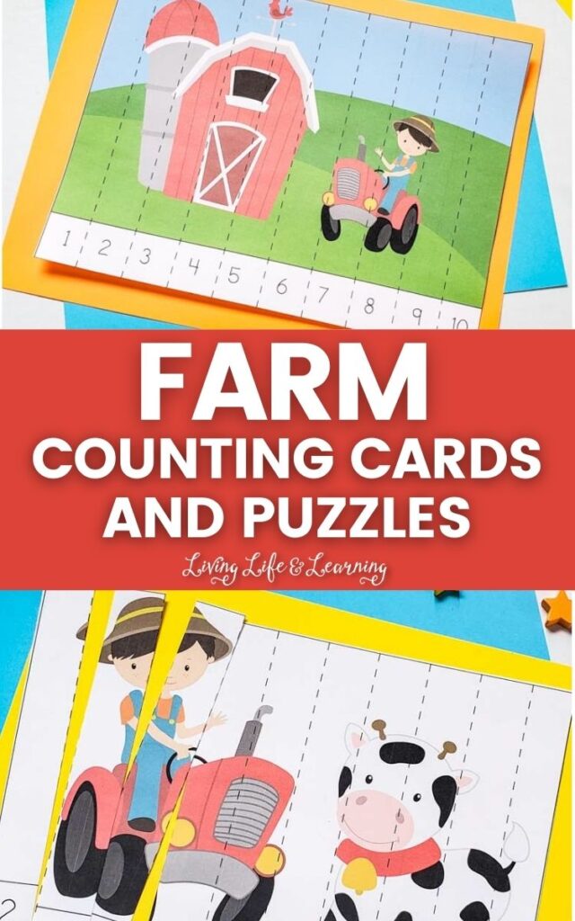 Farm Counting Cards and Puzzles