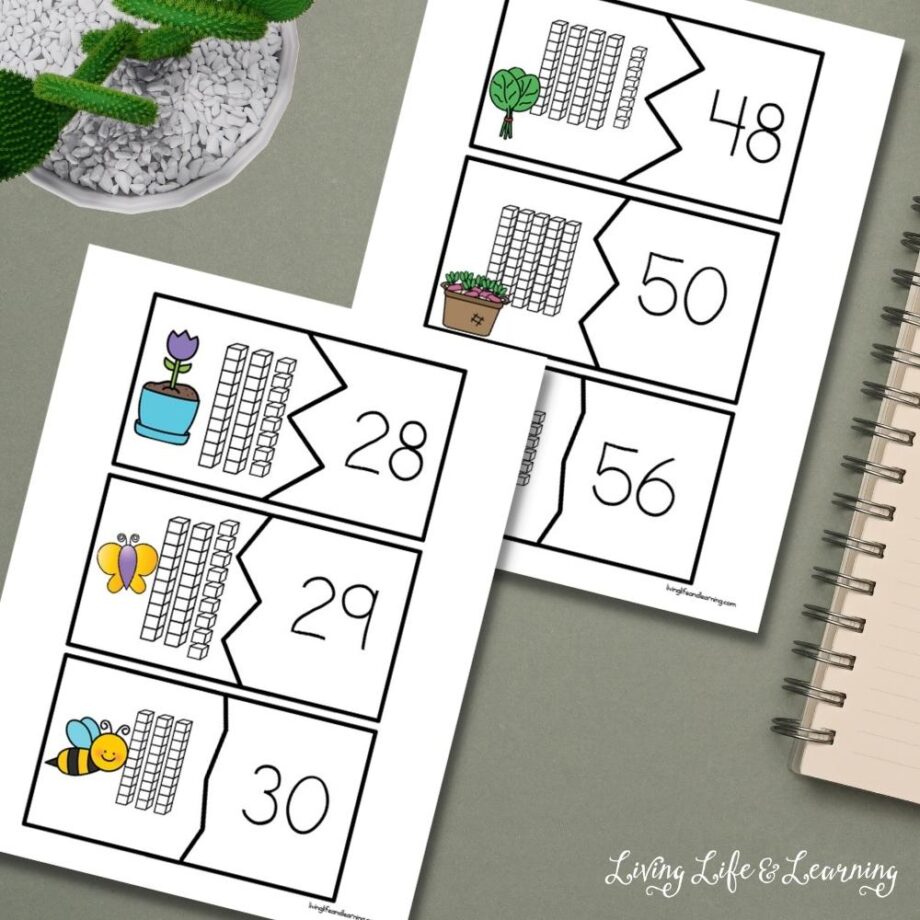 spring place value cards