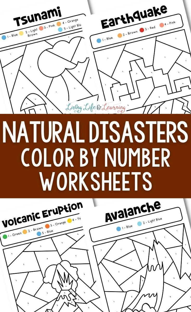 Natural Disasters Color by Number Worksheets