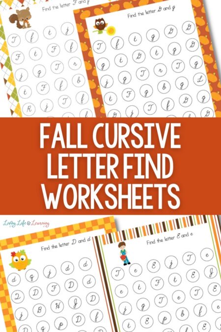 Fall Cursive Letter Find Worksheets