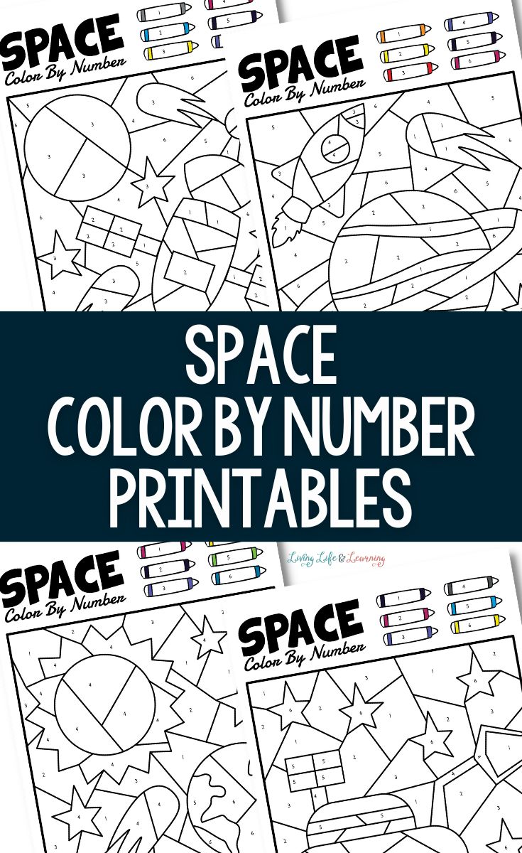 Space Color by Number Printables