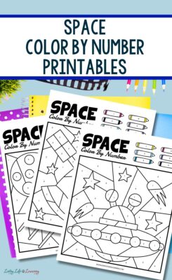 Space Color by Number Printables