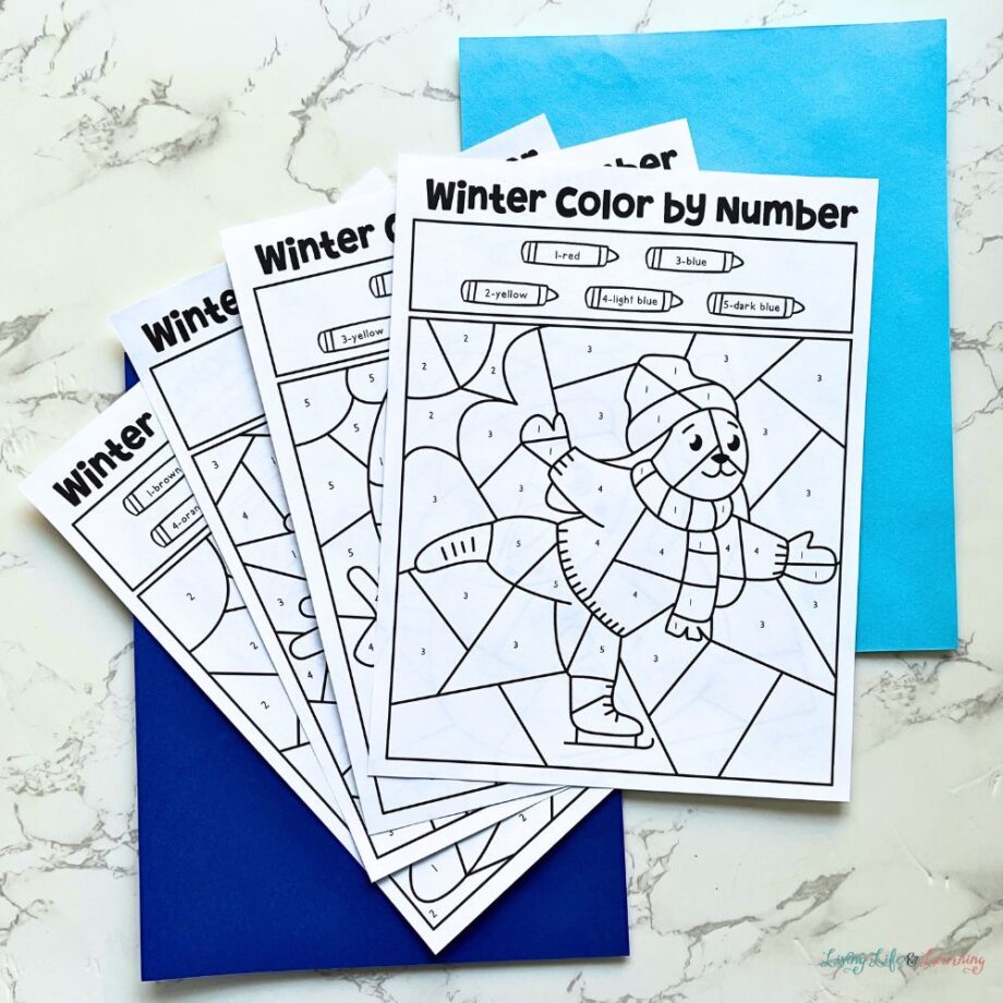 Winter Color by Number Printables