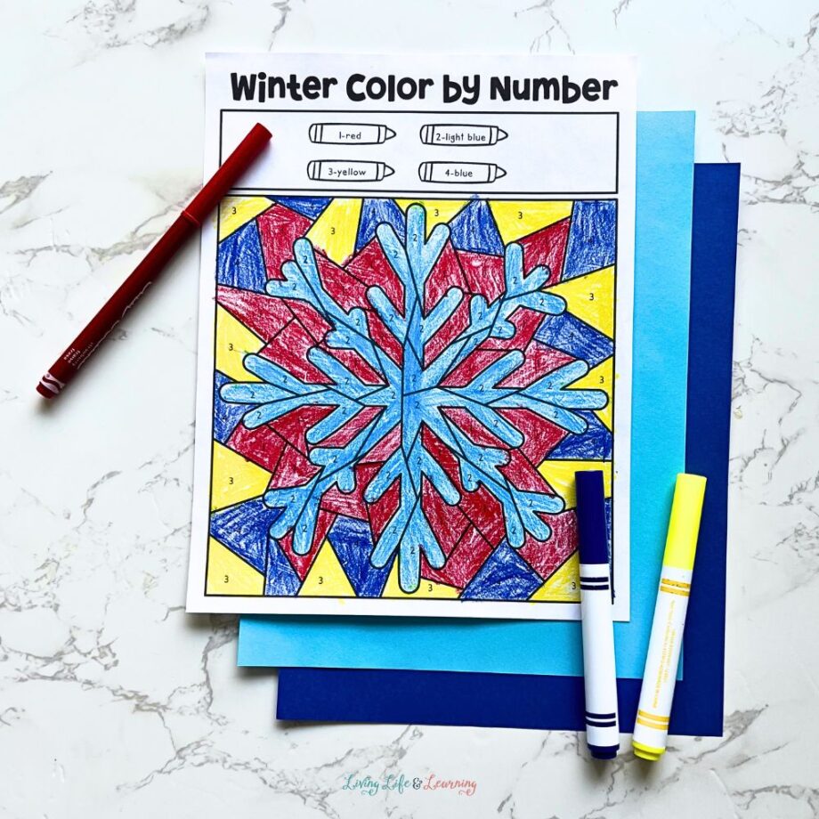 Winter Color by Number Printables
