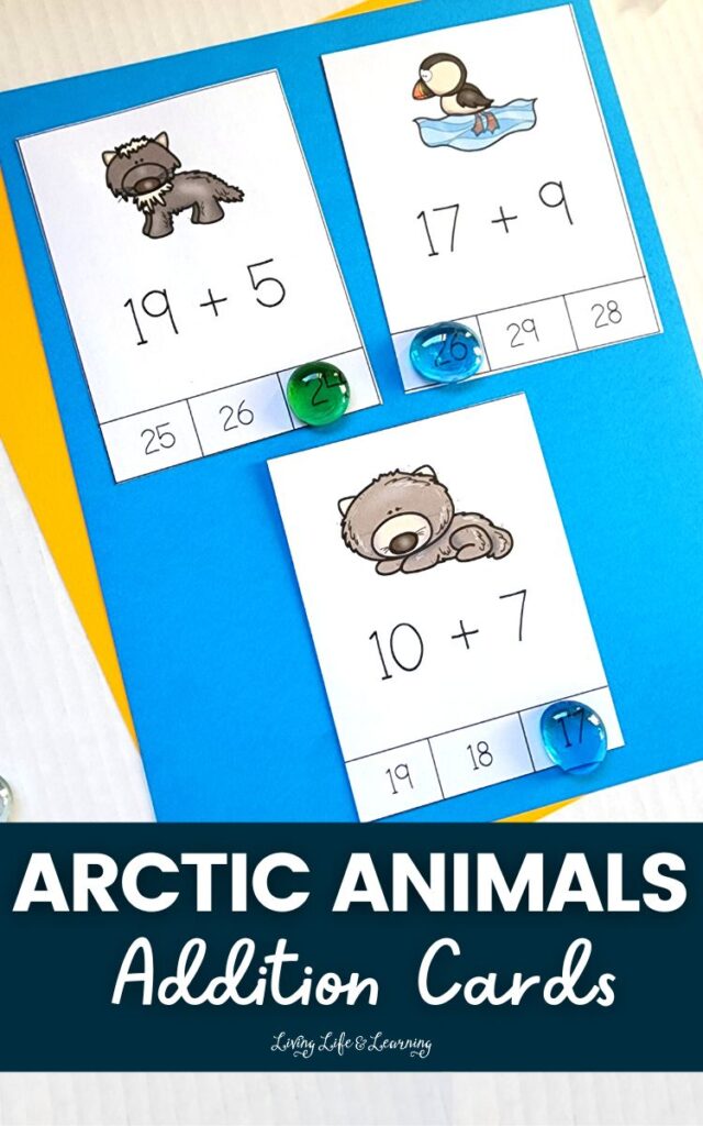 Arctic Animals Addition Cards