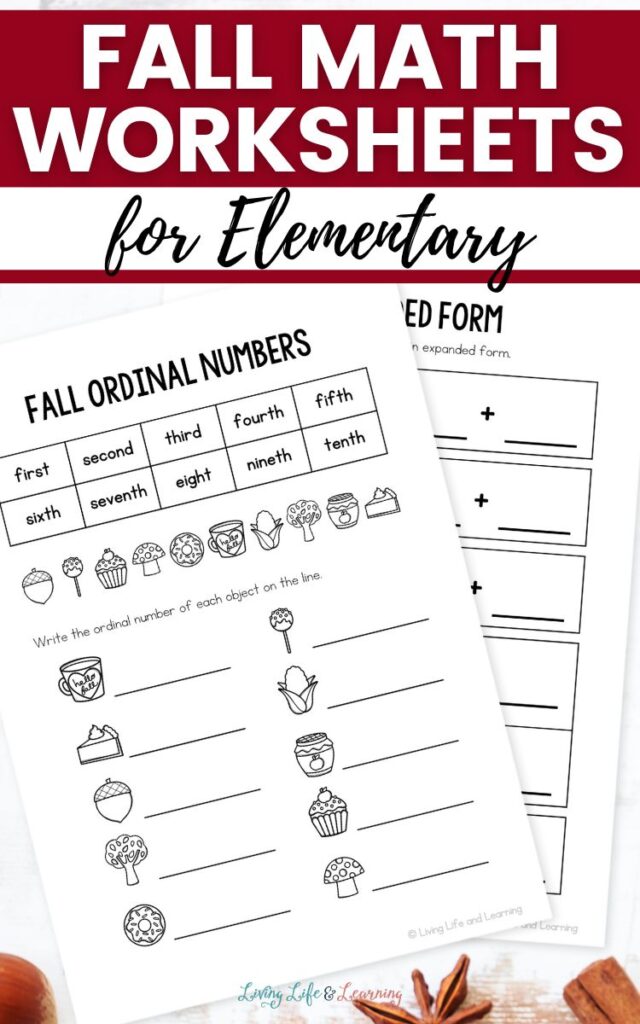 Fall Math Worksheets for Elementary