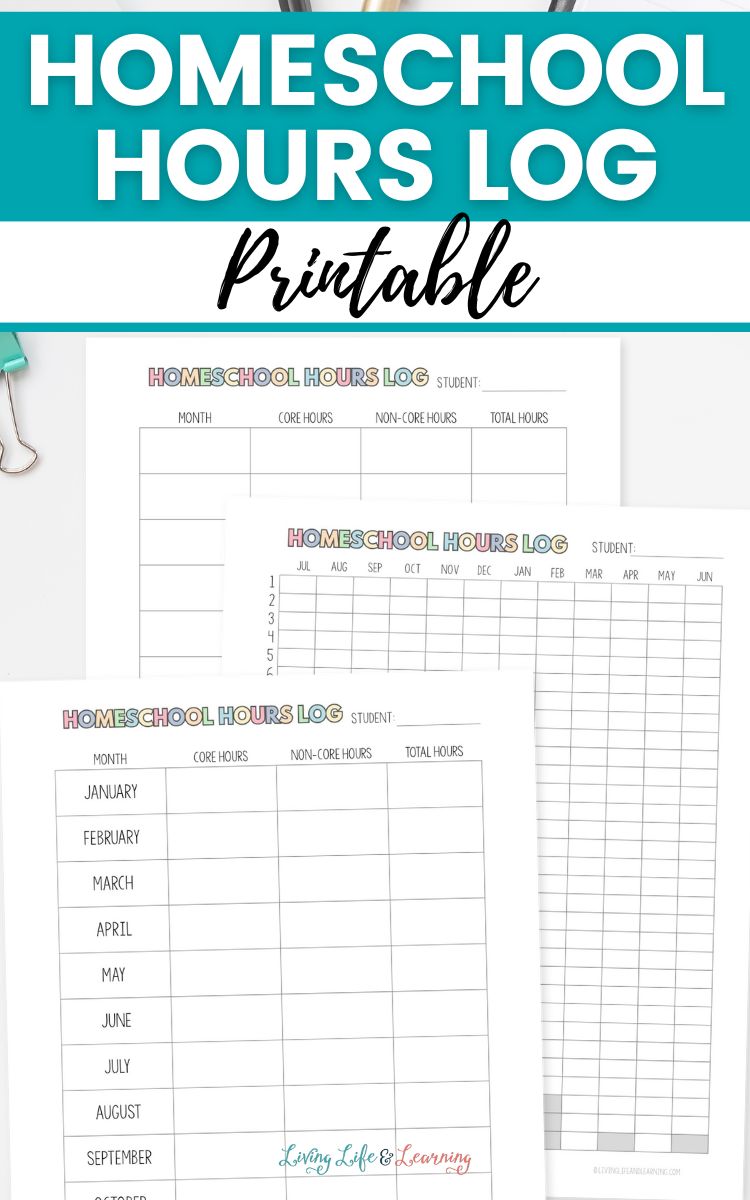 Homeschool Hours Log Printable Homeschool Hours Log Printable