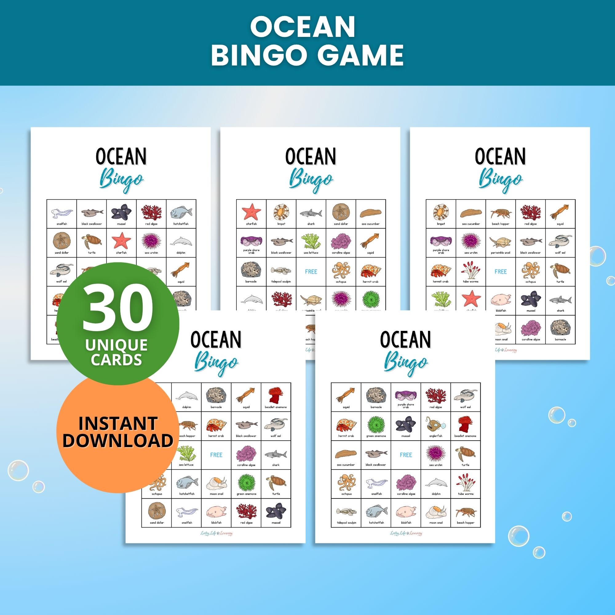 Ocean Bingo Printable