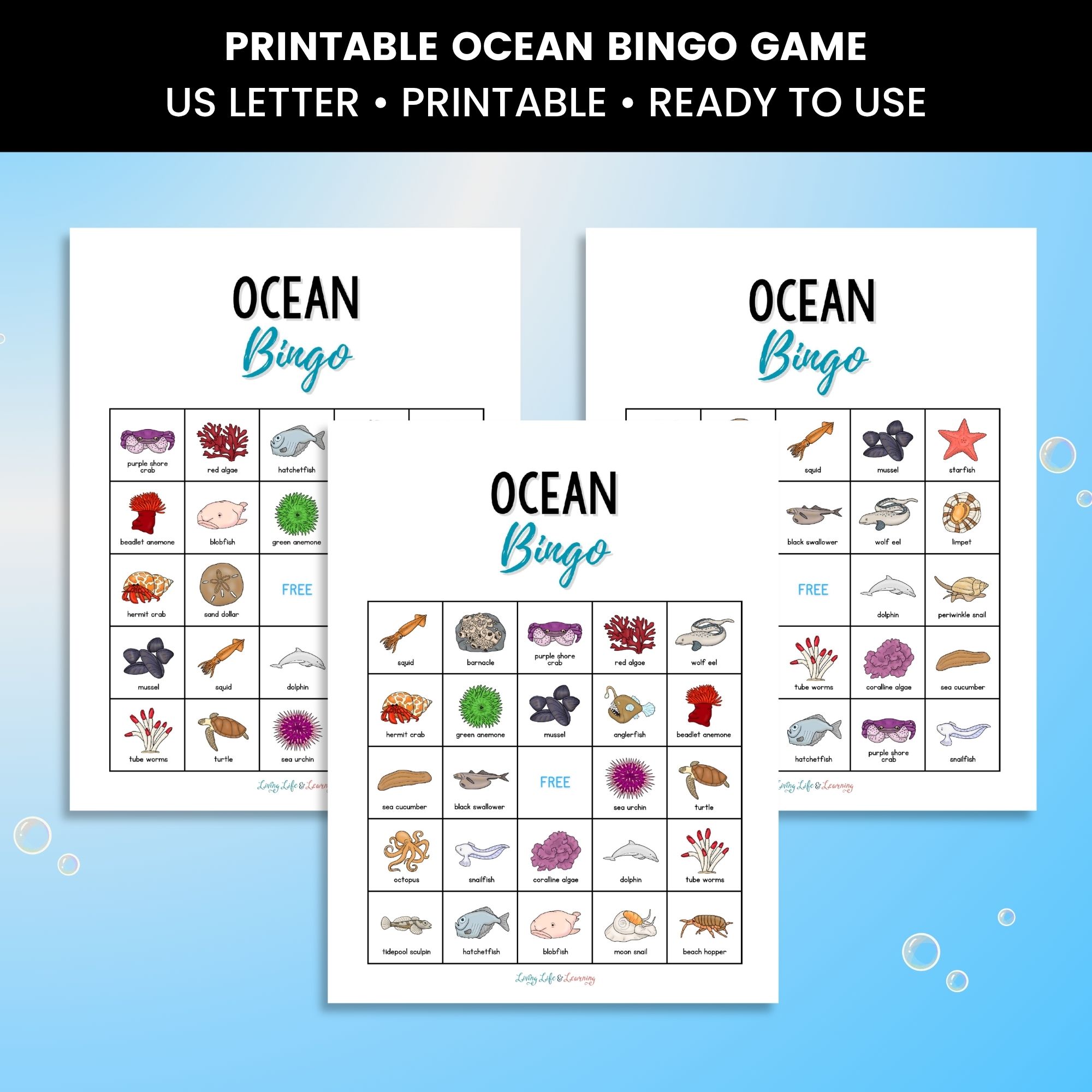 Ocean Bingo Printable