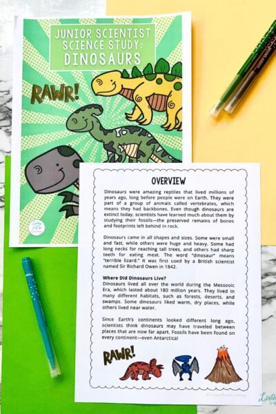 TPT Graphics – Junior Scientist Science Study_ Dinosaurs (2) info pages of Junior Scientist Science Study: Dinosaurs