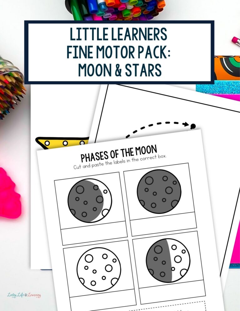 pages of Little Learners Fine Motor Pack: Moon & Stars