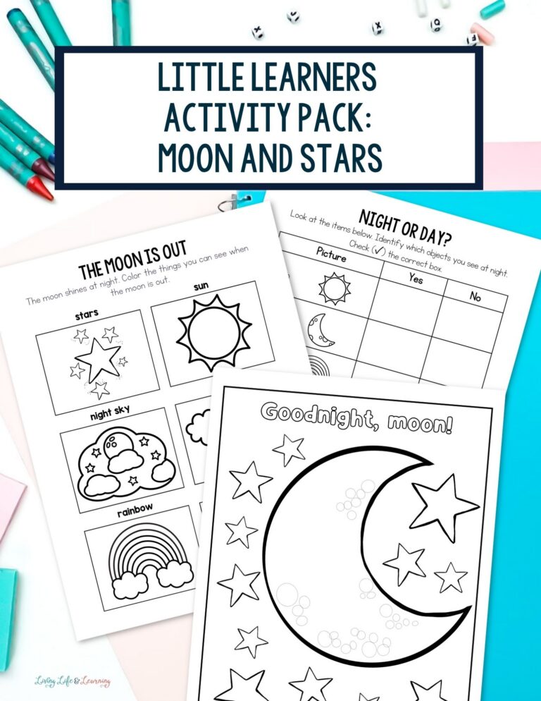 pages of Little Learners Activity Pack: Moon & Stars