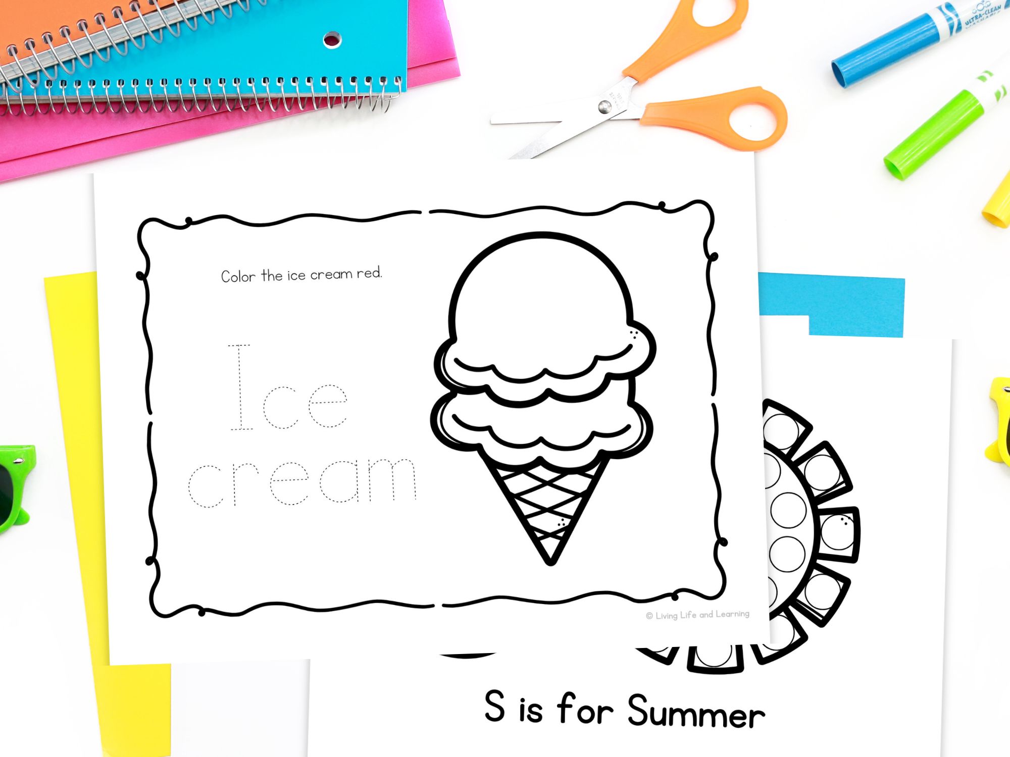 pages of Summer Worksheets for Toddlers