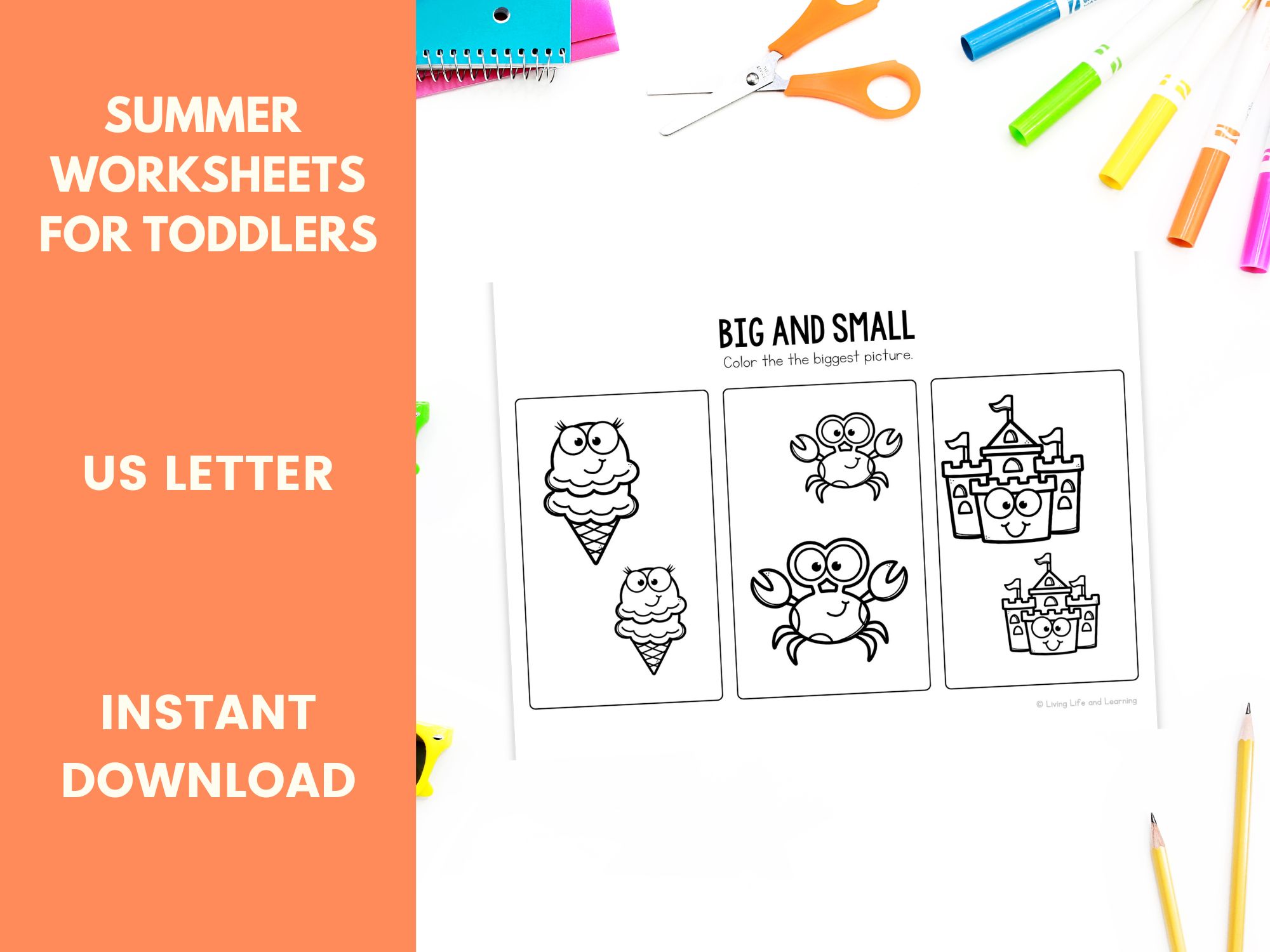 pages of Summer Worksheets for Toddlers