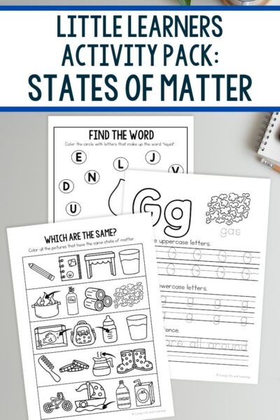 Little Learners Activity Pack: States of Matter on a table