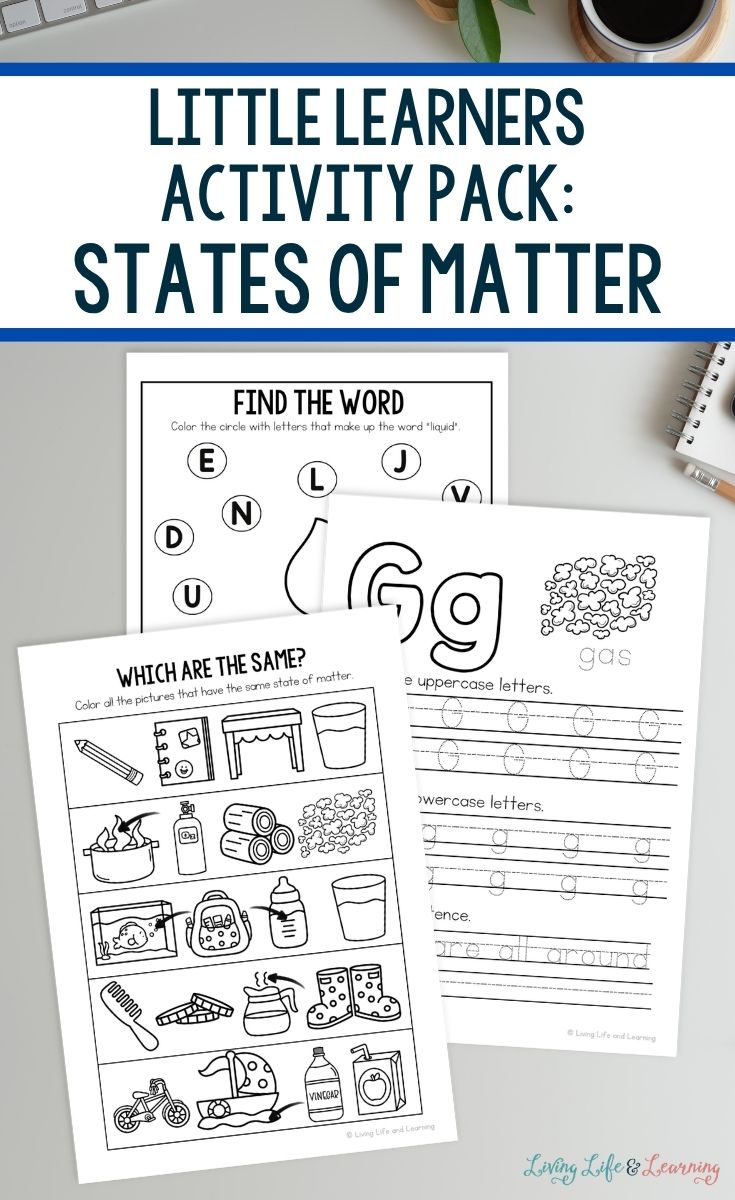 Little Learners Activity Pack: States of Matter on a table