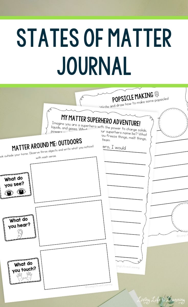Printable States of Matter Journal on a table