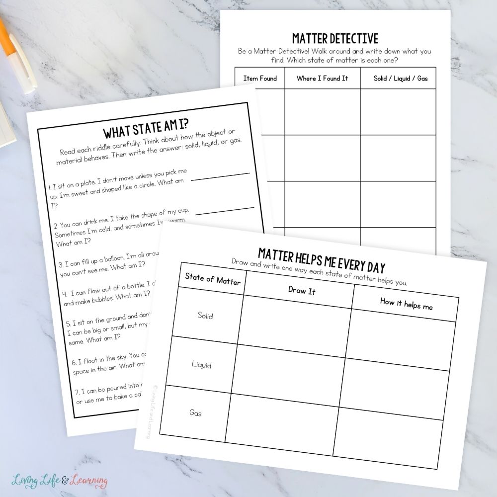 Junior Scientist Activity Pack: States of Matter on a table