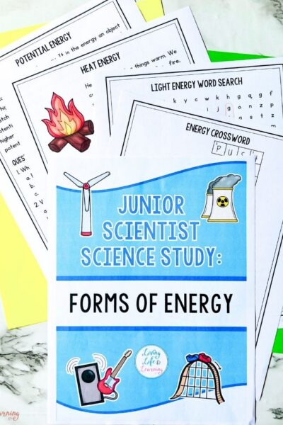 TPT Graphics – Junior Scientist Science Study_ Forms of Energy (2) pages of Junior Scientist Science Study: Forms of Energy