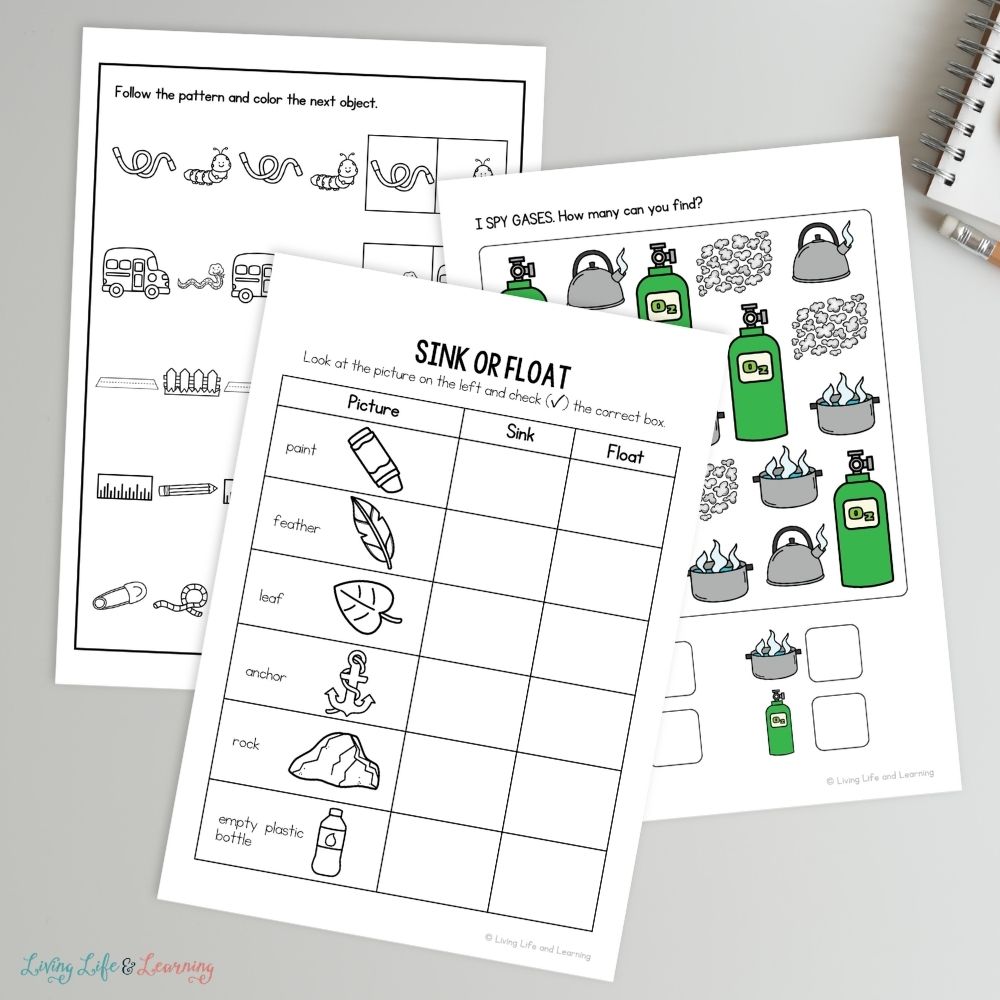 activities included in Little Learners Activity Pack: States of Matter