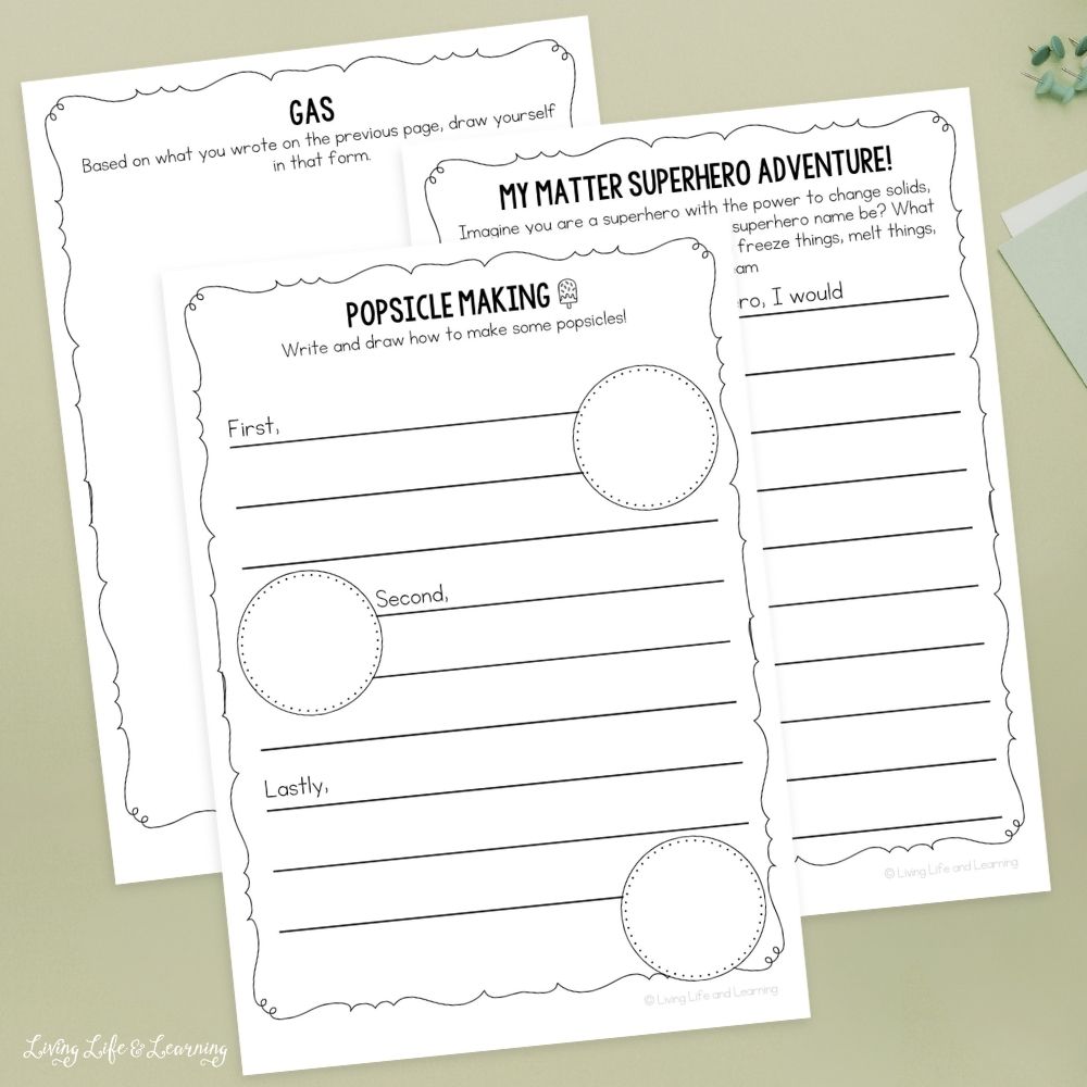 pages of Printable States of Matter Journal