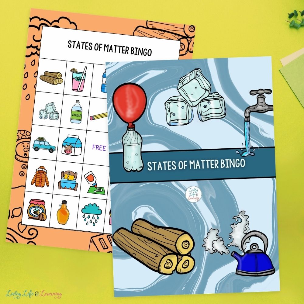 pages of States of Matter Bingo Printable