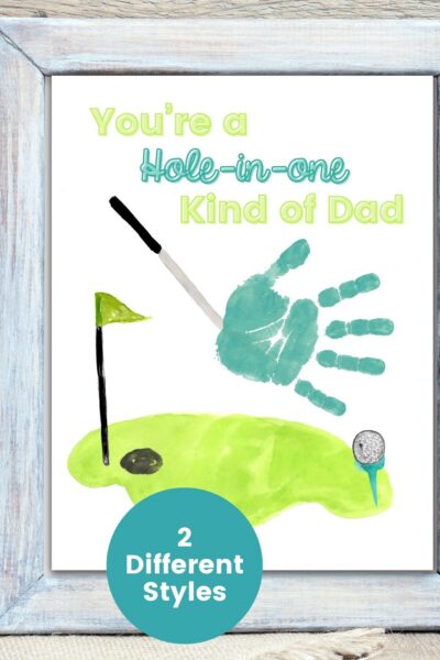 0 Golf Handprint Craft Printable for Dad