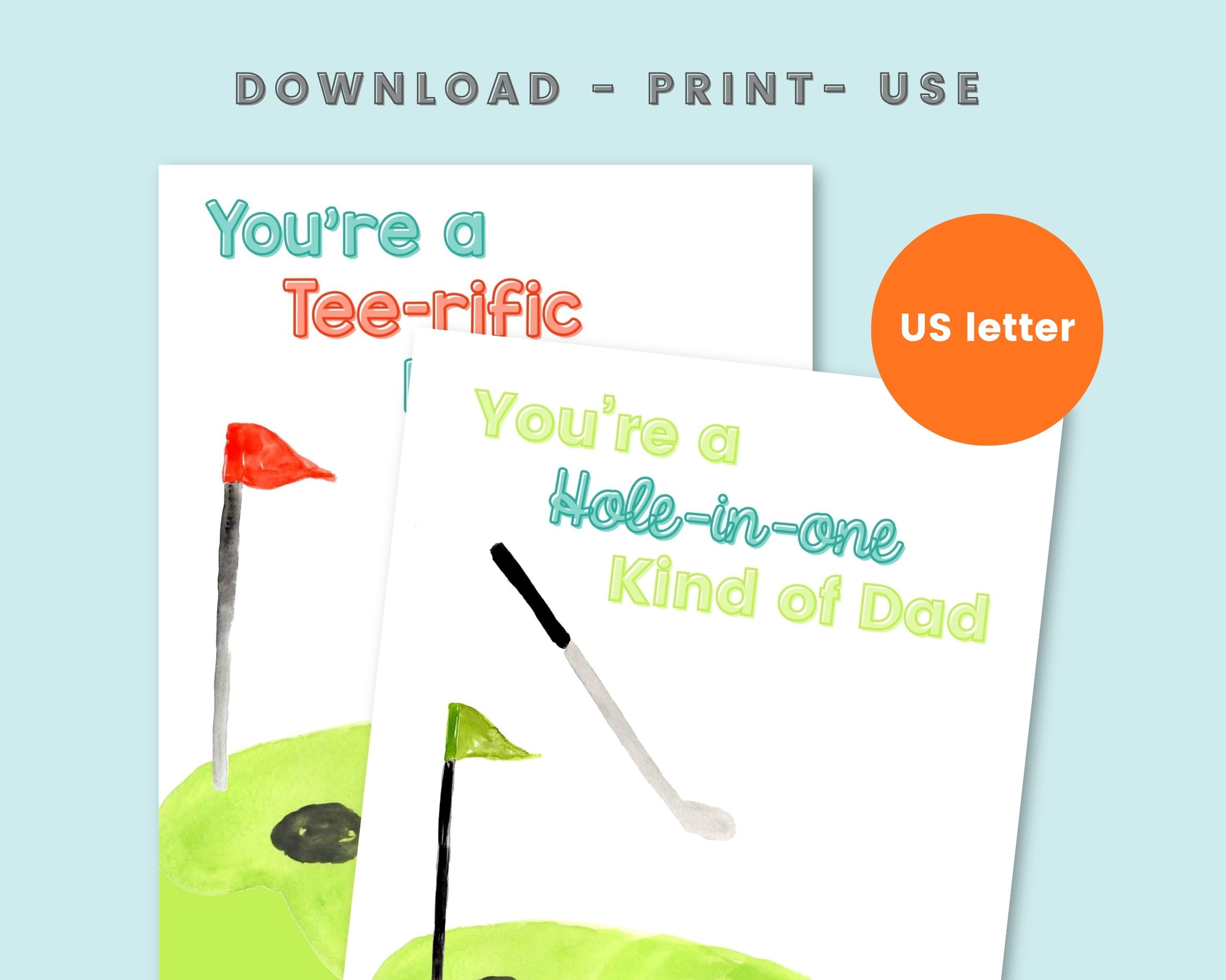 pages of Golf Handprint Craft Printable for Dad