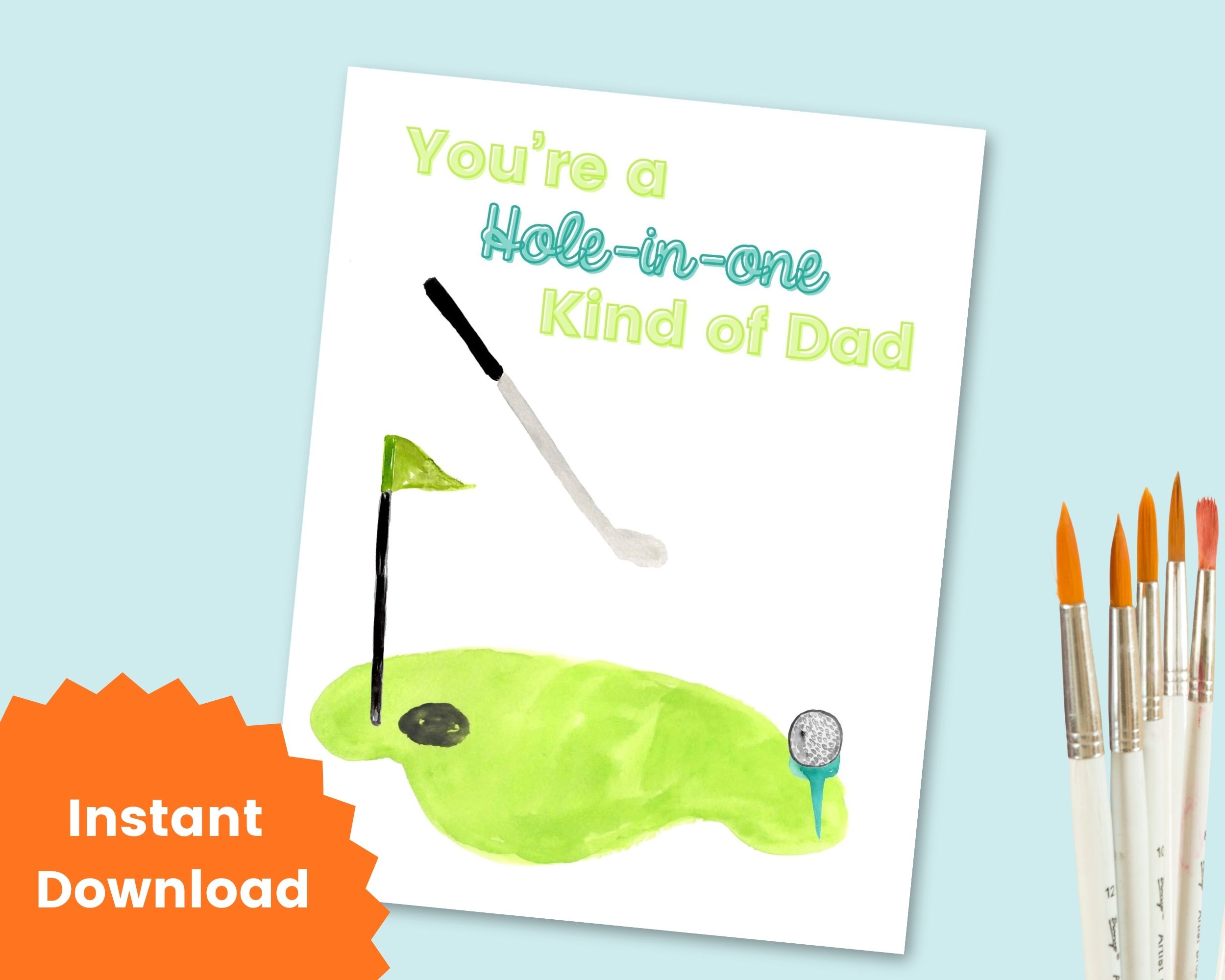 Golf Handprint Craft Printable for Dad