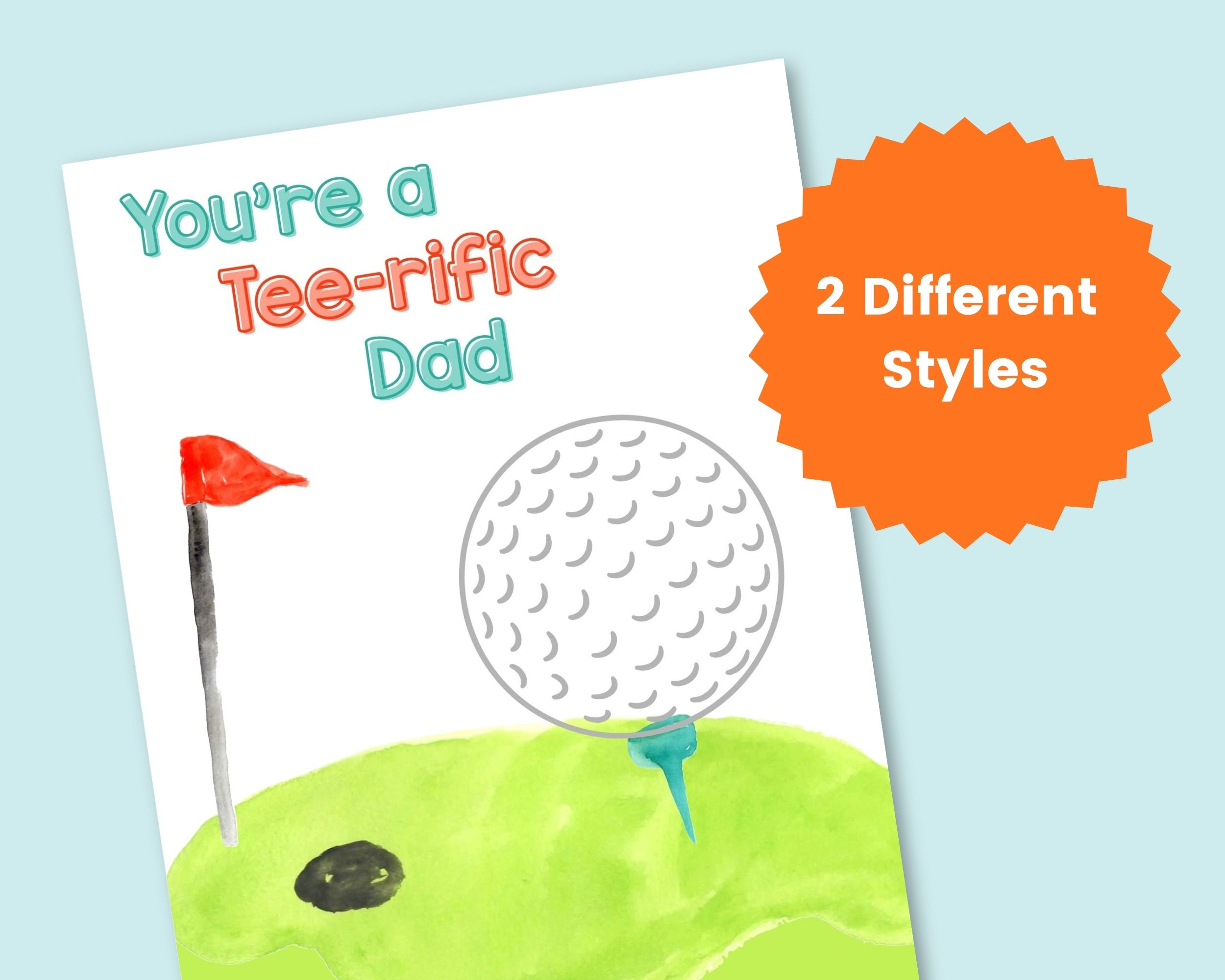 Golf Handprint Craft Printable for Dad