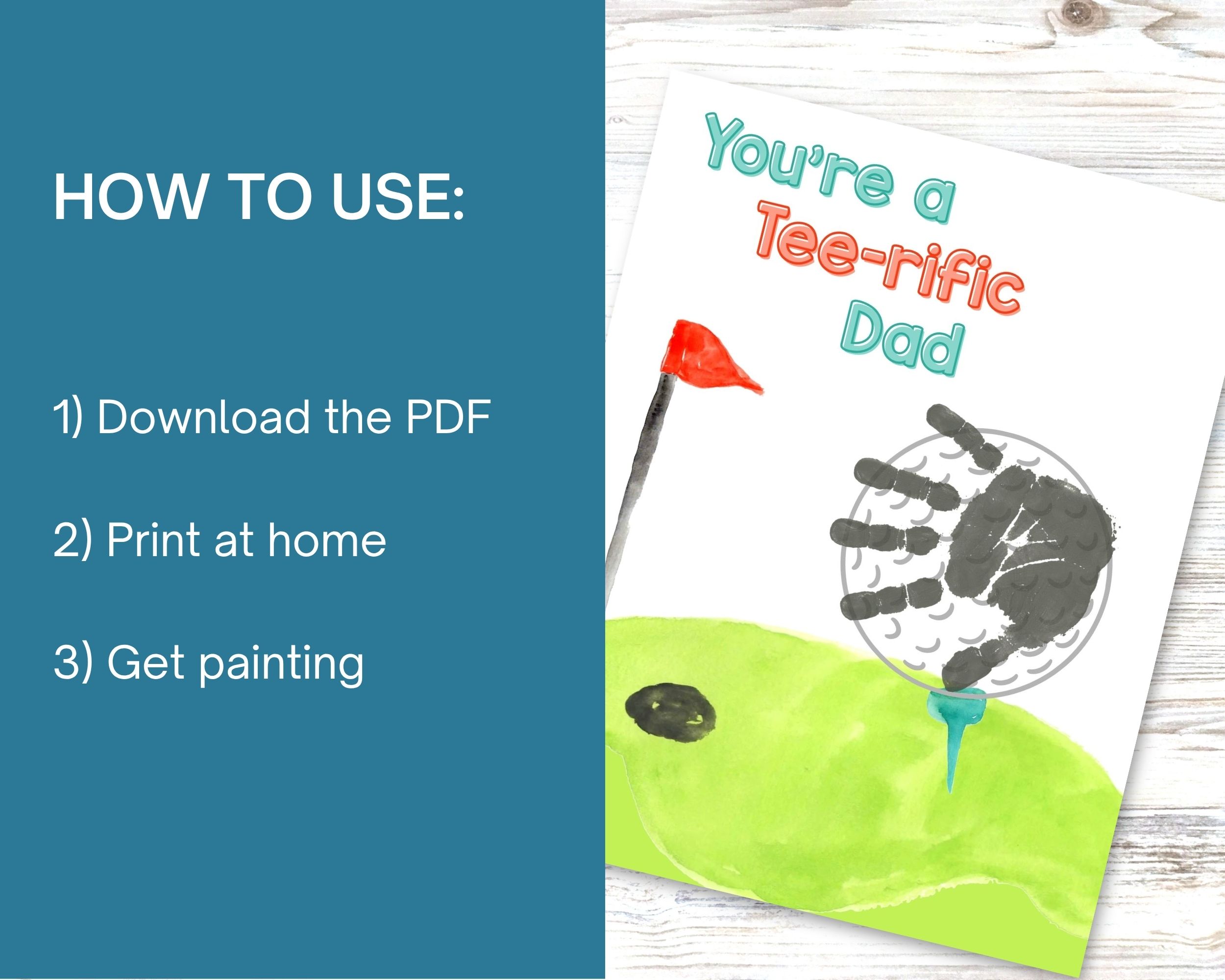 how to use thef Golf Handprint Craft Printable for Dad