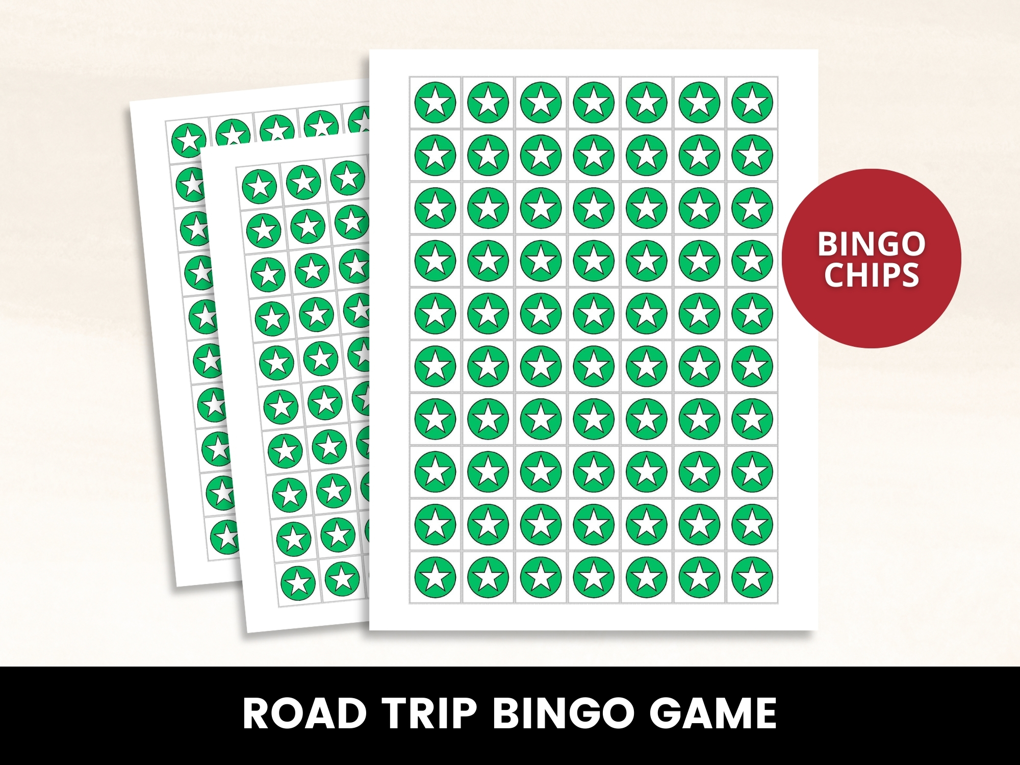 Printable Road Trip Bingo Game on a table