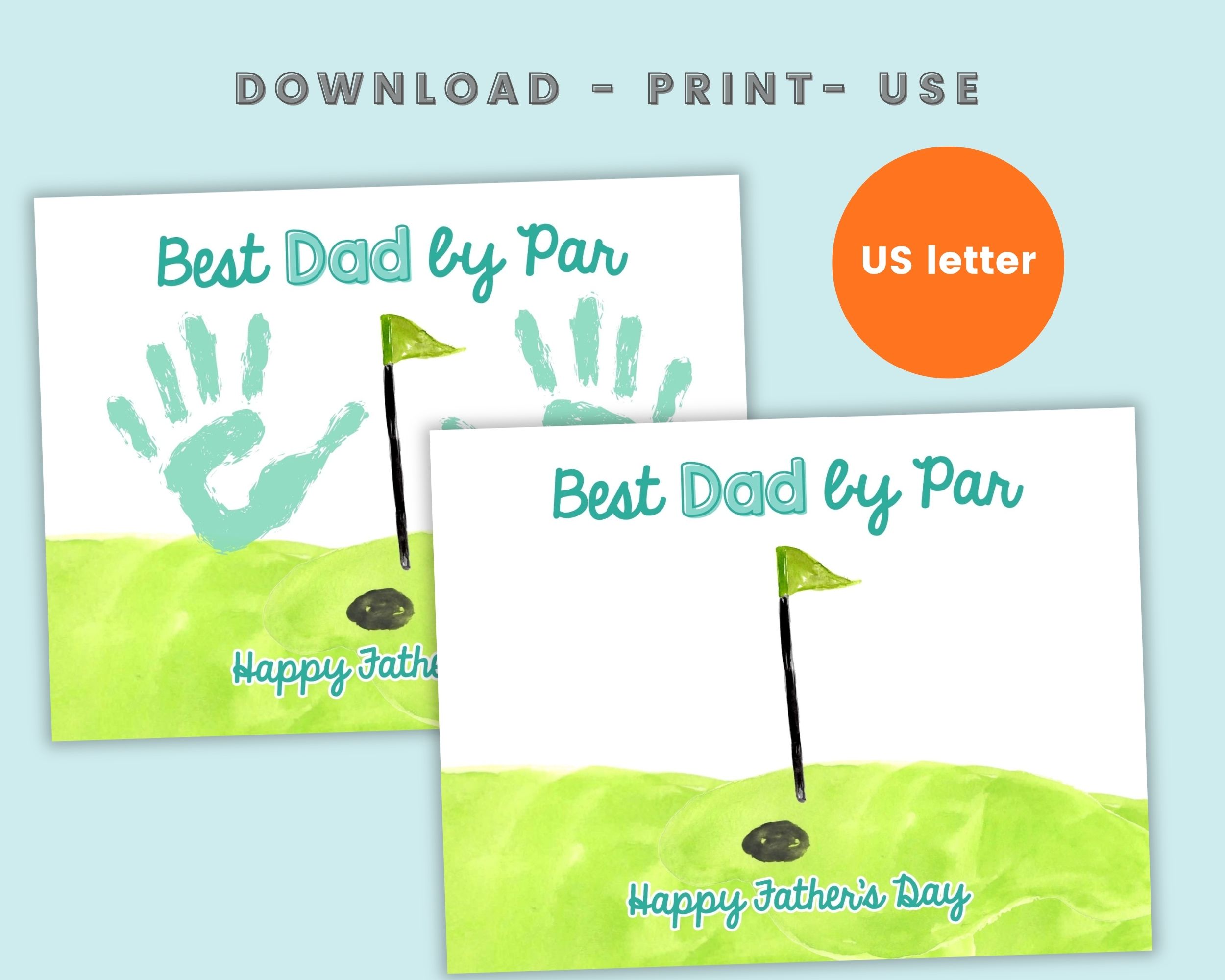 Best Dad by Par Handprint Craft Printable - Image 3