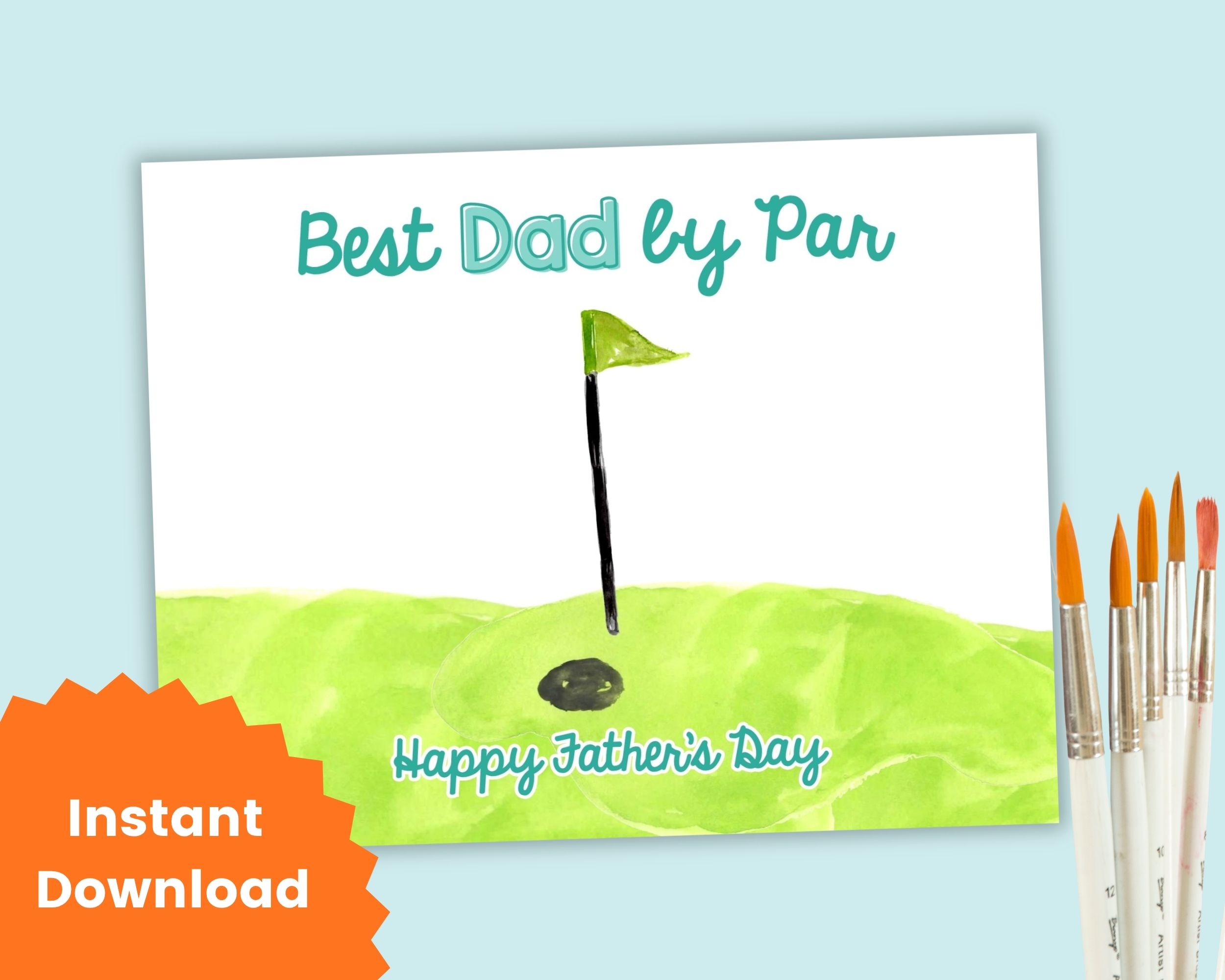Best Dad by Par Handprint Craft Printable - Image 4